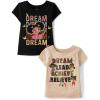 imageThe Childrens PlaceBaby Girlsand Toddler All Holidays Short Sleeve Graphic TShirtsDream Lead Achieve BelieveDream