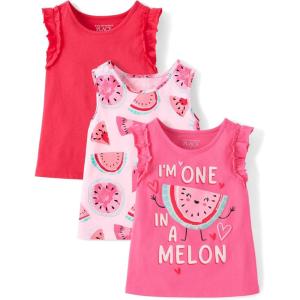 imageThe Childrens Place BabyGirls and Toddler Assorted Tank TopsWatermelon 3pack