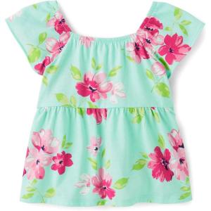 imageThe Childrens Place BabyGirls and Toddler Short Sleeve Flutter ShirtMint Tea