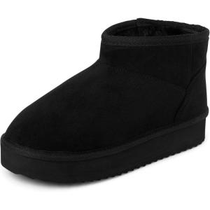 imageThe Childrens Place Girls Mini Ankle Platform Boot FauxFur LinedBlack