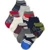 imageThe Childrens Place babyboys And Toddler Ankle Socks Variety PackDinoCarsStripes 6pack