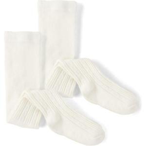 imageThe Childrens Place Baby Girls And Toddler Cable Knit TightsWhite 2pack