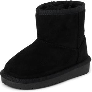 imageThe Childrens Place Girls Baby Toddler Classic Ankle Boots Faux Fur LinedBlack