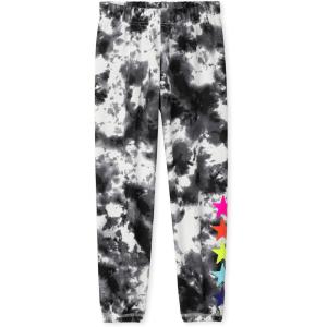imageThe Childrens Place Girls Fleece Jogger PantsBlack and White Tiedye