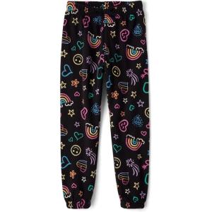 imageThe Childrens Place Girls Knit Active SweatpantsBlack Doodle Icons