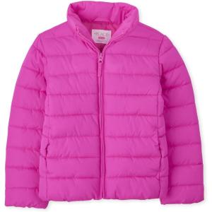 imageThe Childrens Place Girls Medium Weight Puffer Jacket Windresistant WaterresistantEnchanted Pink