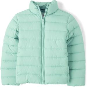 imageThe Childrens Place Girls Medium Weight Puffer Jacket Windresistant WaterresistantWintermint