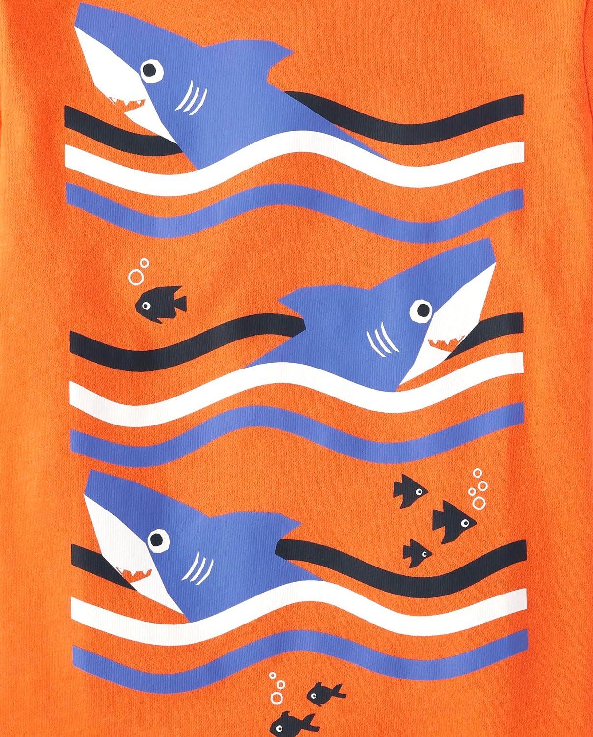 imageThe Childrens Place BabyBoys and Toddler DinoAnimalsSharks Short Sleeve Graphic TShirts3 PackAll VibesSharksOcean