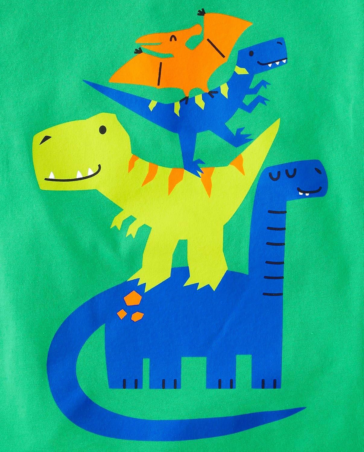 imageThe Childrens Place BabyBoys and Toddler DinoAnimalsSharks Short Sleeve Graphic TShirts3 PackDino BikeDinoSea Creature
