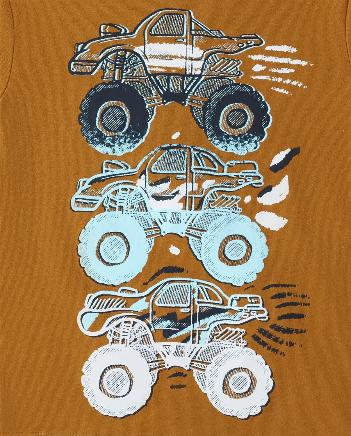 imageThe Childrens Place BabyBoys and Toddler DinoAnimalsSharks Short Sleeve Graphic TShirts3 PackDinoMonster TruckAnimals