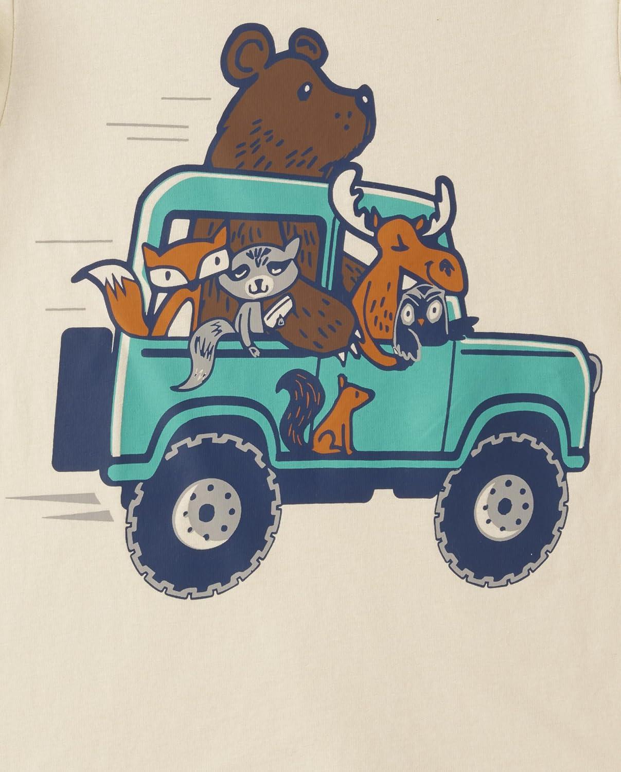 imageThe Childrens Place BabyBoys and Toddler DinoAnimalsSharks Short Sleeve Graphic TShirts3 PackDinoMonster TruckAnimals