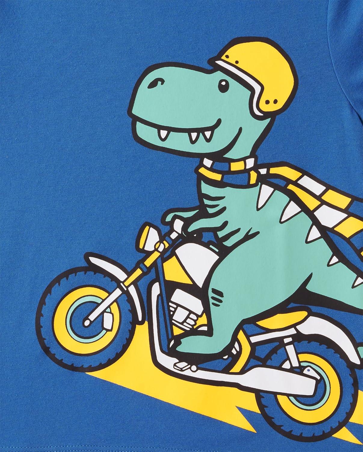 imageThe Childrens Place BabyBoys and Toddler DinoAnimalsSharks Short Sleeve Graphic TShirts3 PackDinoMonster TruckAnimals