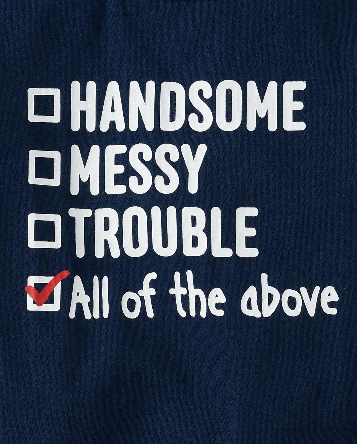 imageThe Childrens Place BabyBoys and Toddler DinoAnimalsSharks Short Sleeve Graphic TShirts3 PackHandsomeBruhSmall Dude