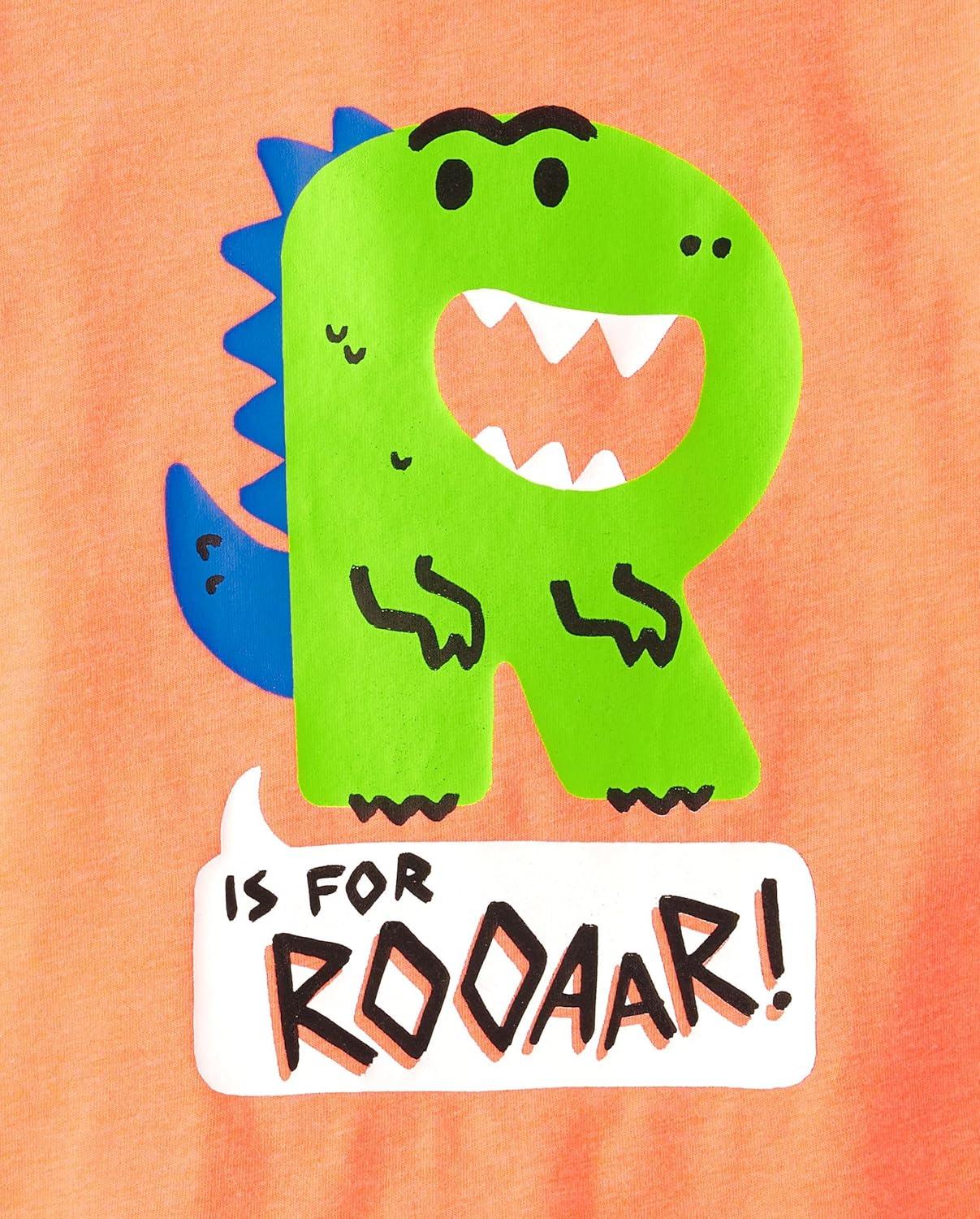 imageThe Childrens Place BabyBoys and Toddler DinoAnimalsSharks Short Sleeve Graphic TShirts3 PackRoarTigerLion