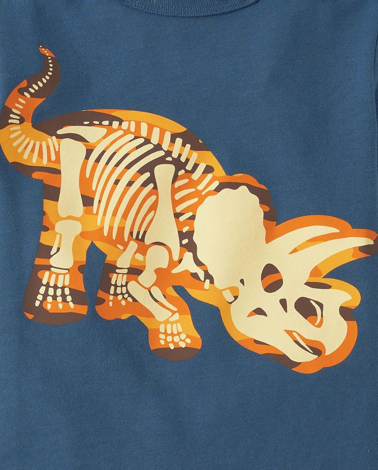 imageThe Childrens Place BabyBoys and Toddler DinoAnimalsSharks Short Sleeve Graphic TShirts3 PackSafariBearDino Bones