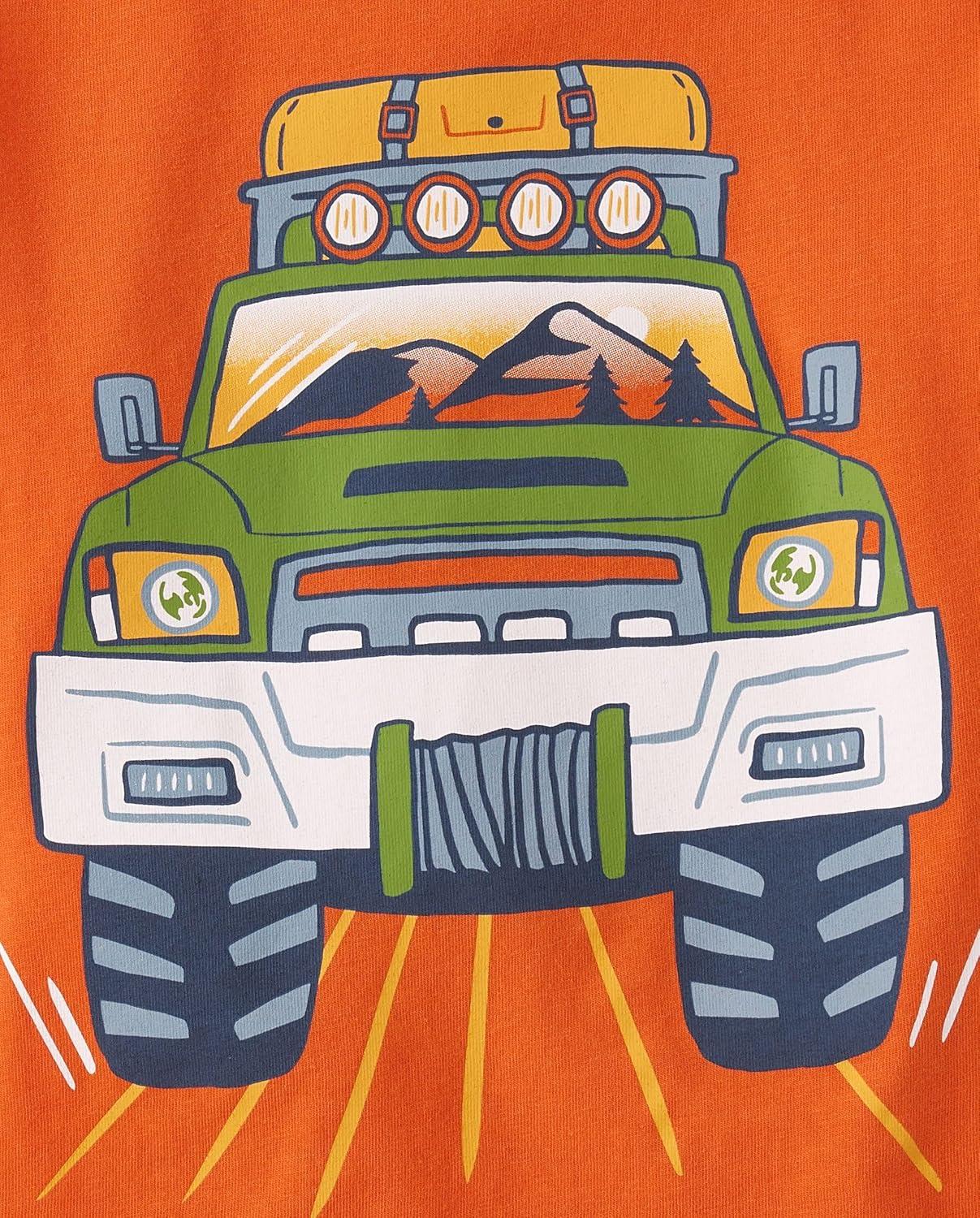 imageThe Childrens Place BabyBoys and Toddler DinoAnimalsSharks Short Sleeve Graphic TShirts3 PackSafariBearDino Bones