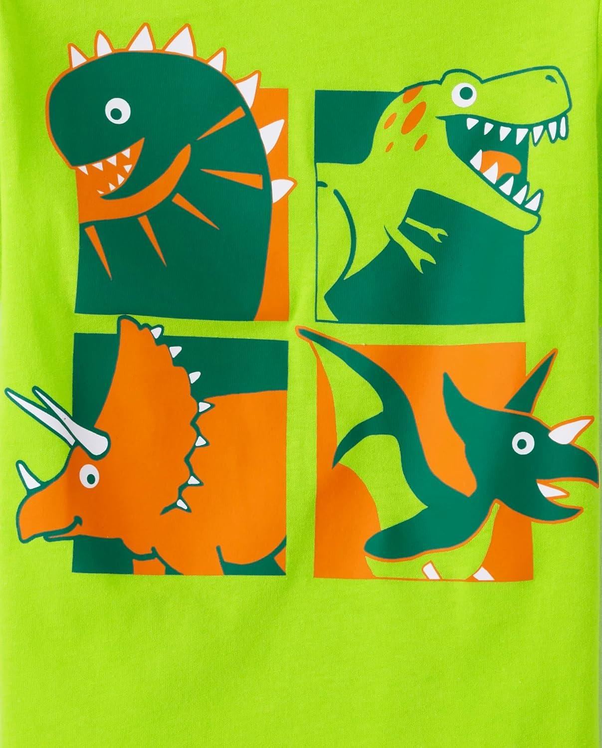 imageThe Childrens Place BabyBoys and Toddler DinoAnimalsSharks Short Sleeve Graphic TShirts3 PackShark BubblesDino VolcanoDinos