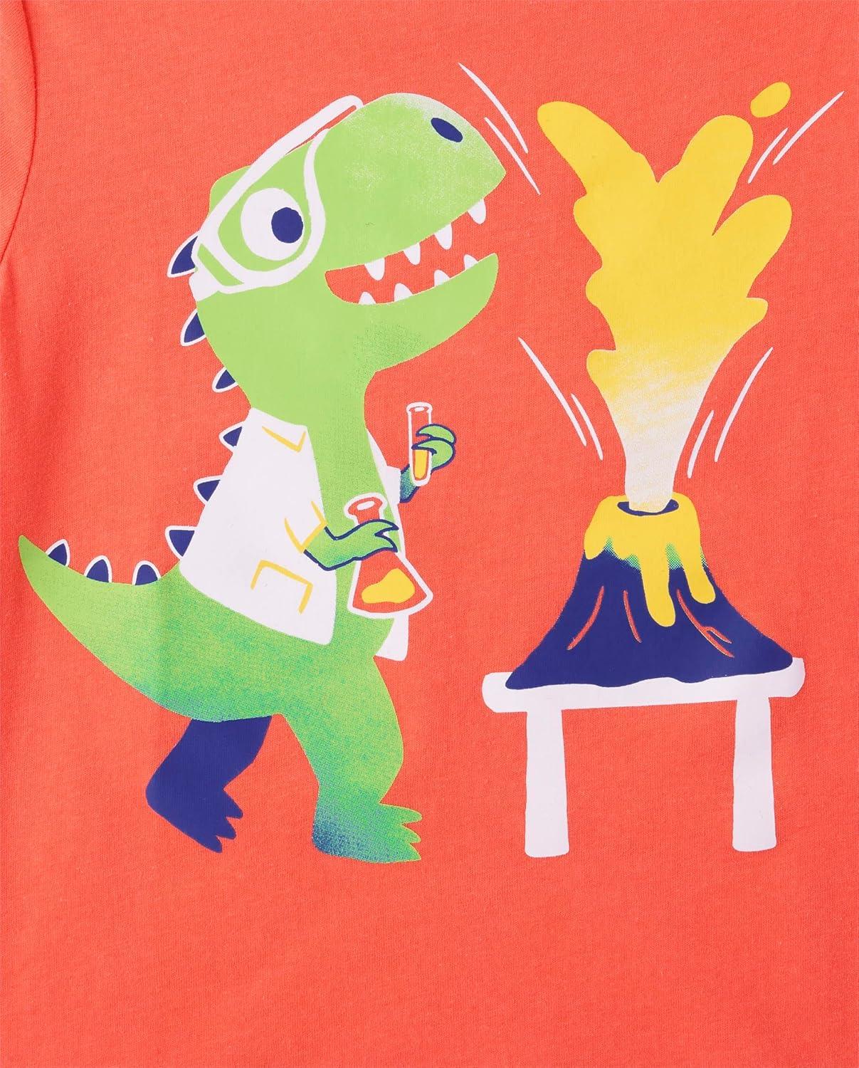 imageThe Childrens Place BabyBoys and Toddler DinoAnimalsSharks Short Sleeve Graphic TShirts3 PackShark BubblesDino VolcanoDinos