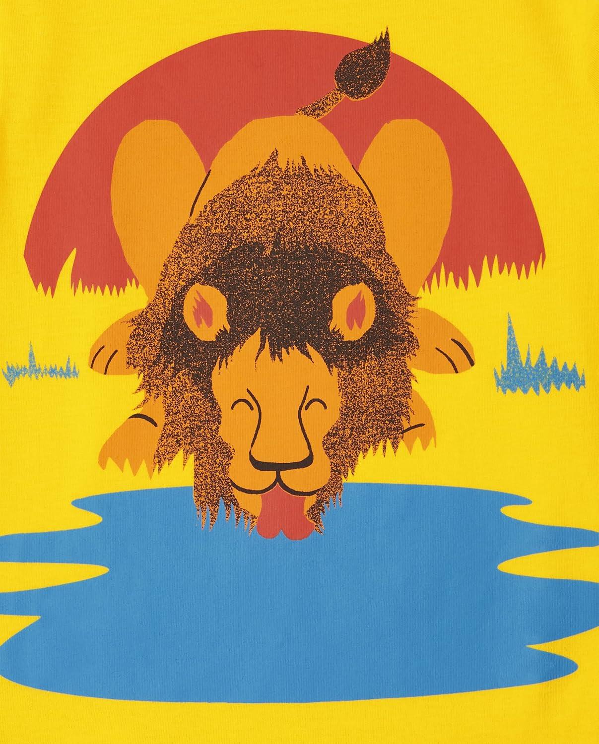 imageThe Childrens Place BabyBoys and Toddler DinoAnimalsSharks Short Sleeve Graphic TShirts3 PackSharksGiraffeLion