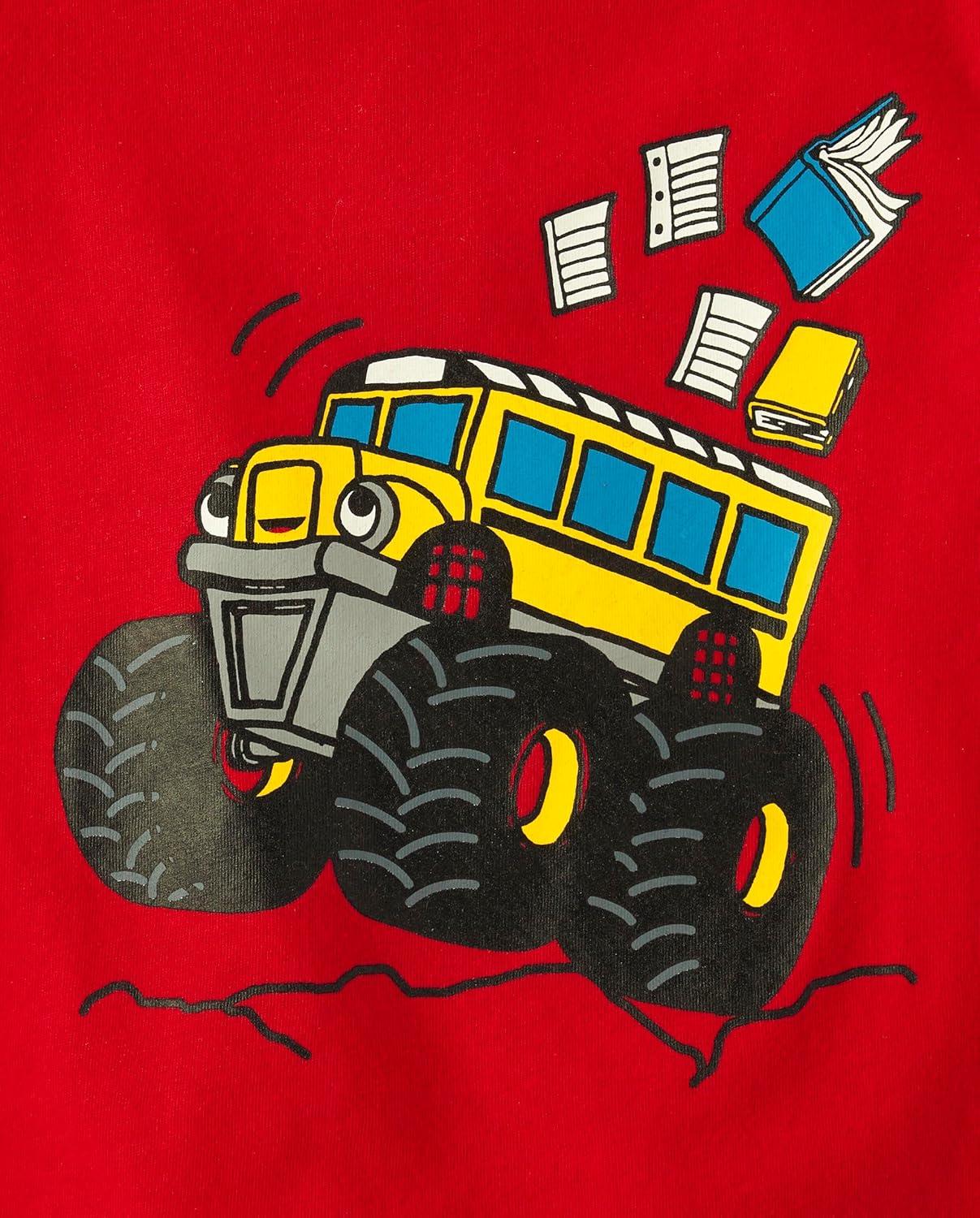 imageThe Childrens Place BabyBoys and Toddler DinoAnimalsSharks Short Sleeve Graphic TShirts3 PackSharksMonster BusBear School Bus