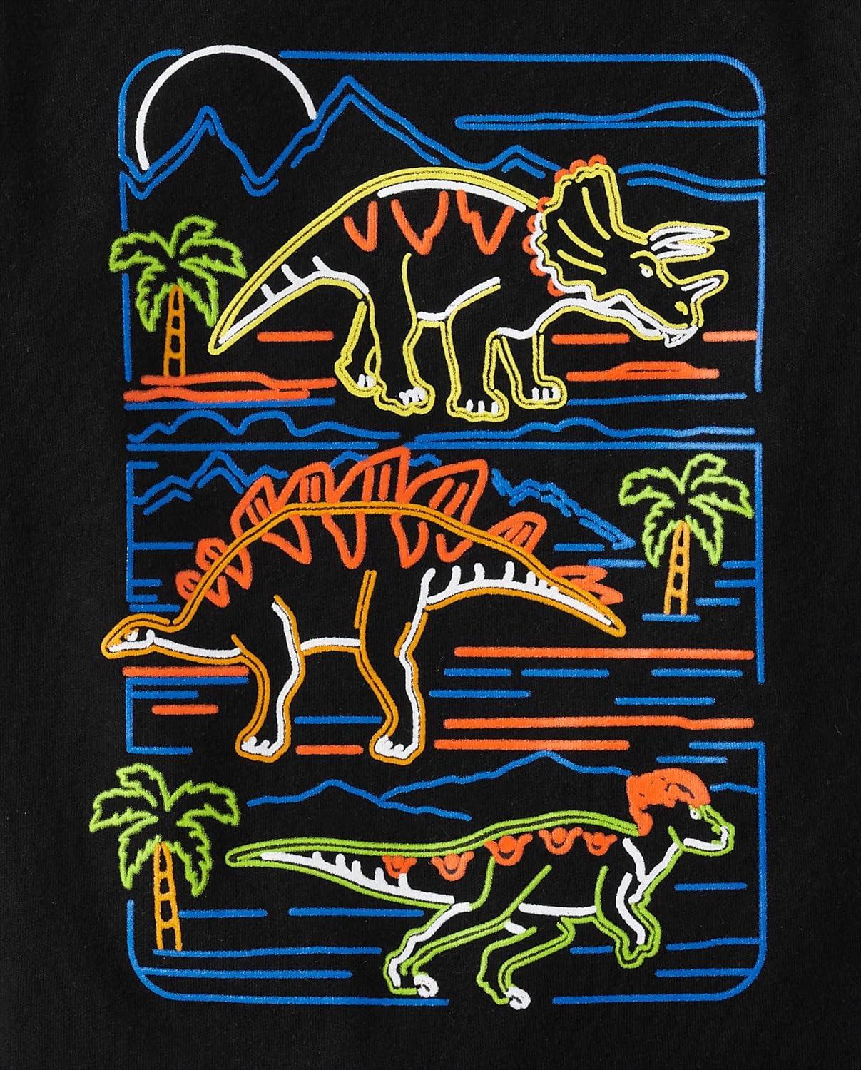 imageThe Childrens Place BabyBoys and Toddler DinoAnimalsSharks Short Sleeve Graphic TShirts3 PackSmart CookieDonutDinos