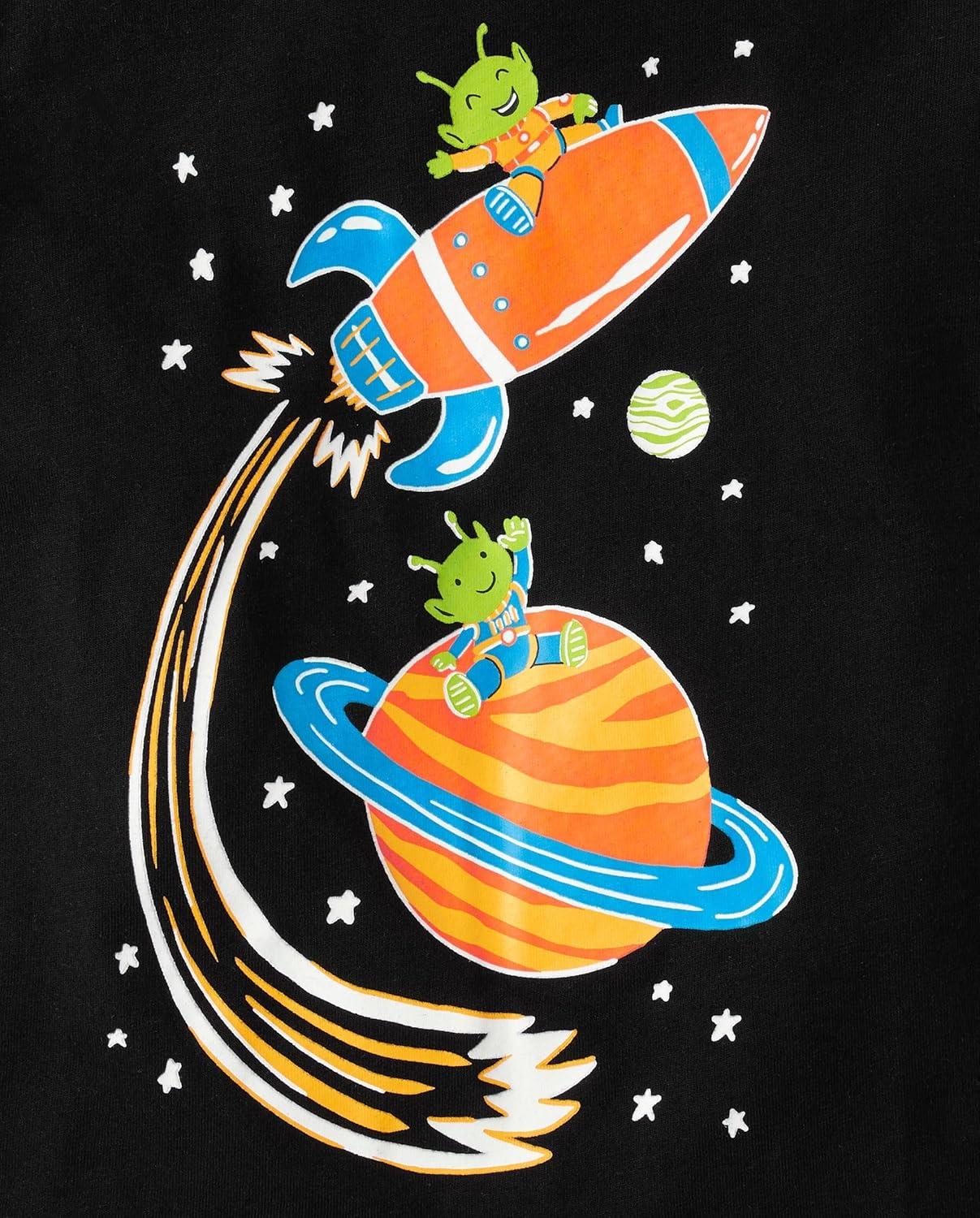 imageThe Childrens Place BabyBoys and Toddler DinoAnimalsSharks Short Sleeve Graphic TShirts3 PackSpaceSportsDinos