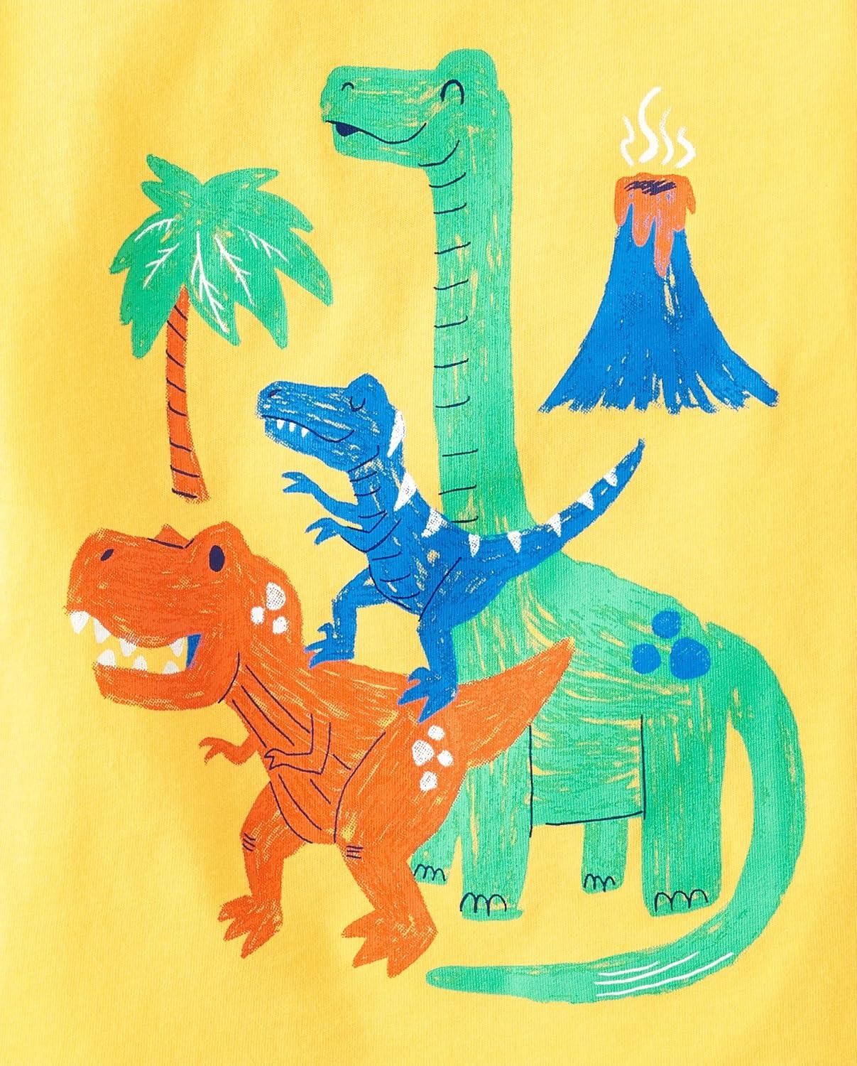 imageThe Childrens Place BabyBoys and Toddler DinoAnimalsSharks Short Sleeve Graphic TShirts3 PackSpaceSportsDinos