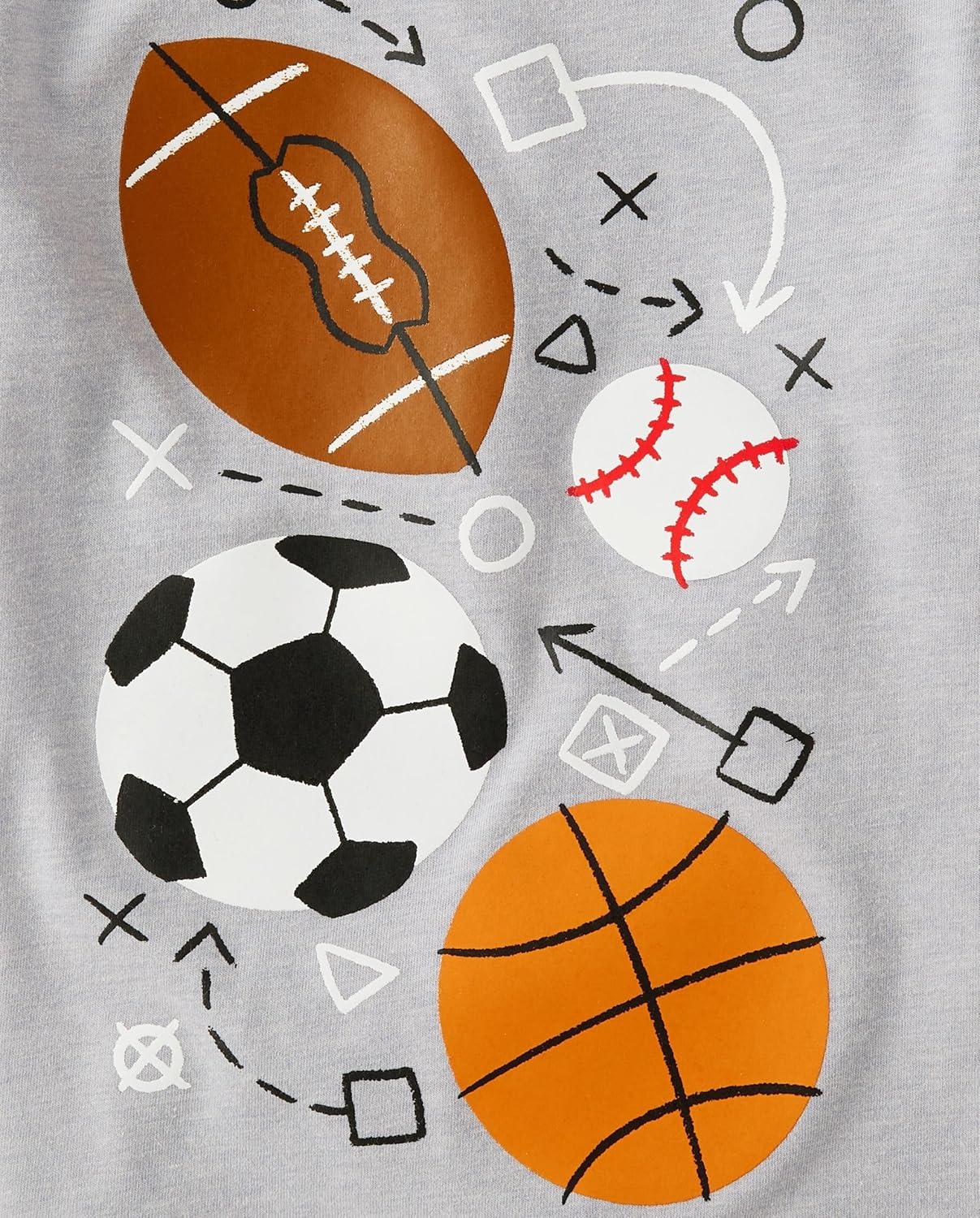 imageThe Childrens Place BabyBoys and Toddler DinoAnimalsSharks Short Sleeve Graphic TShirts3 PackSportsSoccerDino Volcano