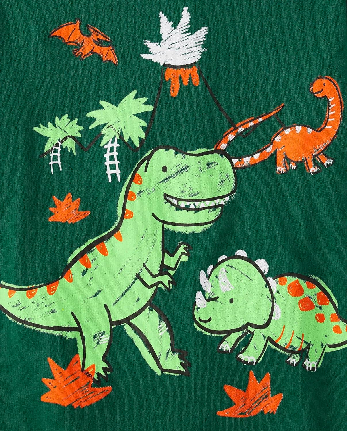 imageThe Childrens Place BabyBoys and Toddler DinoAnimalsSharks Short Sleeve Graphic TShirts3 PackThe ManDinosHandsome Trouble