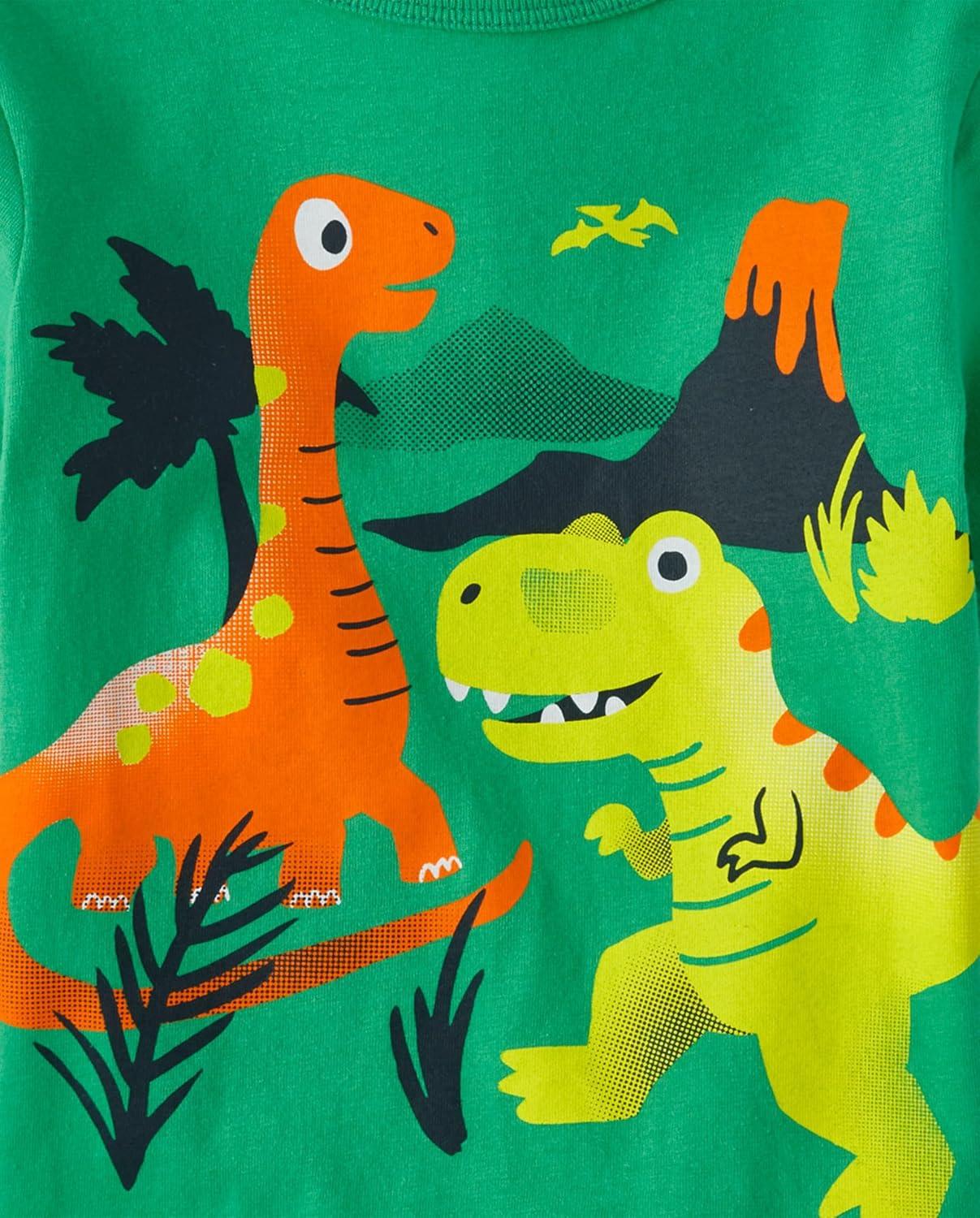 imageThe Childrens Place BabyBoys and Toddler DinoAnimalsSharks Short Sleeve Graphic TShirts3 PackVolcanoBunny DinoCamo Dinos