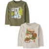 imageThe Childrens Place Baby and Toddler All HolidaysBirthdays Long Sleeve Graphic TShirts2 PackFall ForestWild Calling
