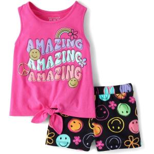 imageThe Childrens Place babygirls And Toddler Sleeveless Tank Top and Shorts 2 Piece Outfit SetAmazing
