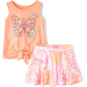 imageThe Childrens Place babygirls And Toddler Sleeveless Tank Top and Skort 2 Piece Outfit SetSunfish