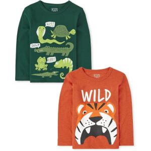 imageThe Childrens PlaceBaby Boysand Toddler Assorted Everyday Long Sleeve Graphic TShirtsWild TigerReptiles