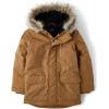imageThe Childrens Place boys Water and Wind Resistant Hooded Zip Front Parka JacketBrown Microfleece