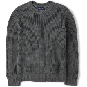 imageThe Childrens Place Boys Long Sleeve Crew Neck Pullover SweaterEclispe Shaker Stitch