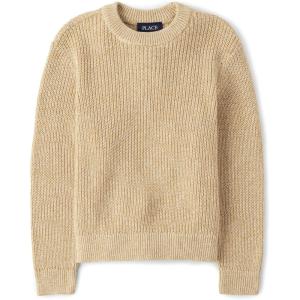 imageThe Childrens Place Boys Long Sleeve Crew Neck Pullover SweaterHaystack Shaker Stitch