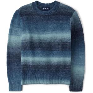 imageThe Childrens Place Boys Long Sleeve Crew Neck Pullover SweaterTidal Ombre