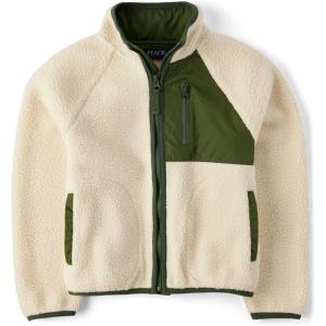 imageThe Childrens Place boys Long Sleeve Sherpa Fleece Full Zip JacketHaystack