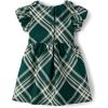 imageThe Childrens Place Baby Girls and Toddler Short Sleeve Dressy DressesBalt Green Plaid