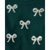 imageThe Childrens Place Girls Long Sleeve Crew Neck Pullover SweaterBalt Green Bows