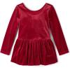 imageThe Childrens Place Baby Girls and Toddler Long Sleeve Casual DressesRed Ochre Velour