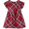 imageThe Childrens Place Baby Girls and Toddler Short Sleeve Dressy DressesRed Ochre Plaid