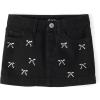 imageThe Childrens Place Girls Everyday Denim Skirts and SkortsBlack Wash Bows