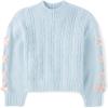 imageThe Childrens Place Girls Long Sleeve Pullover Cable Knit SweaterSoft Sky Ribbon