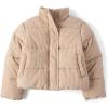imageThe Childrens Place girls Water and Wind Resistant Zip Front Courdory Puffer JacketBrown Sand