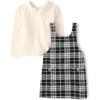 imageThe Childrens PlaceBaby Girlsand Toddler Long Sleeve Top and Skirtall Dress SetBlack Plaid18 Months24 Months