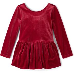 imageThe Childrens Place Baby Girls and Toddler Long Sleeve Casual DressesRed Ochre Velour