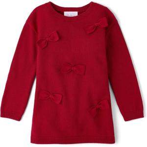 imageThe Childrens Place Baby Girls and Toddler Long Sleeve Sweater DressRed Bows