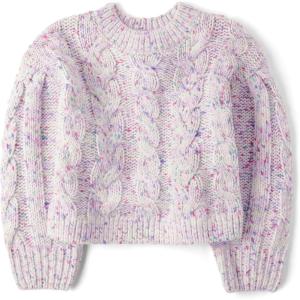 imageThe Childrens Place Girls Long Sleeve Pullover Cable Knit SweaterFading Rose